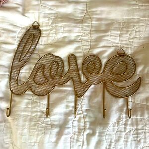 Love 5 Hook Wall Decor